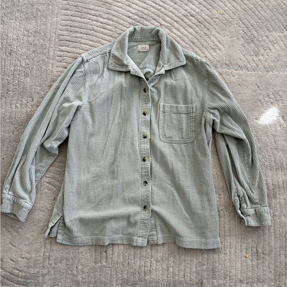 L.L. Bean Textured Gray Shirt